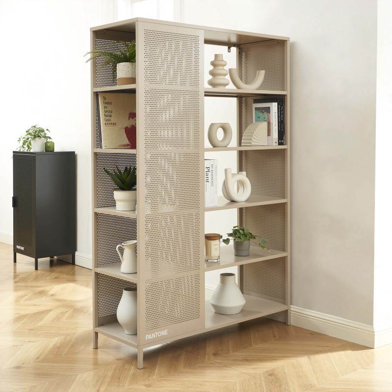 Bibliothèque PANTONE métal taupe h180cm