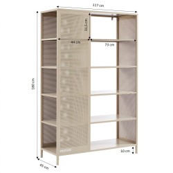 Bibliothèque PANTONE métal taupe h180cm