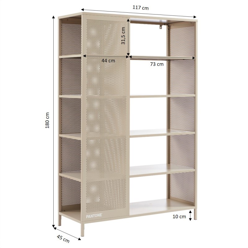 Bibliothèque PANTONE métal taupe h180cm