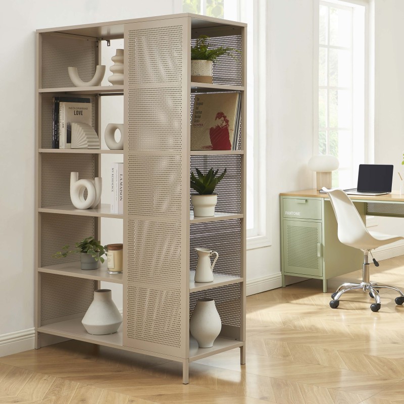 Bibliothèque PANTONE métal taupe h180cm