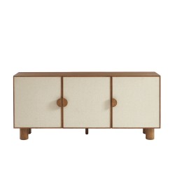 Buffet GASTON 3 portes placage frêne et tissu 170cm