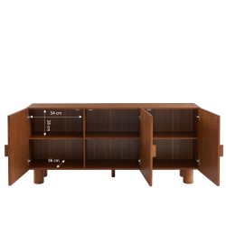 Buffet GASTON 3 portes placage frêne et tissu 170cm