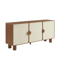 Buffet GASTON 3 portes placage frêne et tissu 170cm