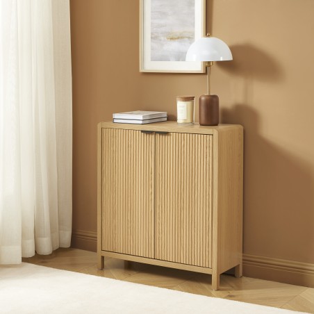 Buffet UTICA effet chêne 2 portes 75cm