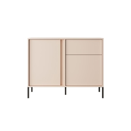 Buffet HULDA beige 2 portes 1 tiroirs 104cm