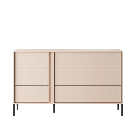 Commode HULDA beige 6 tiroirs 137cm