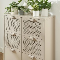 Commode PANTONE métal taupe 6 tiroirs 90cm
