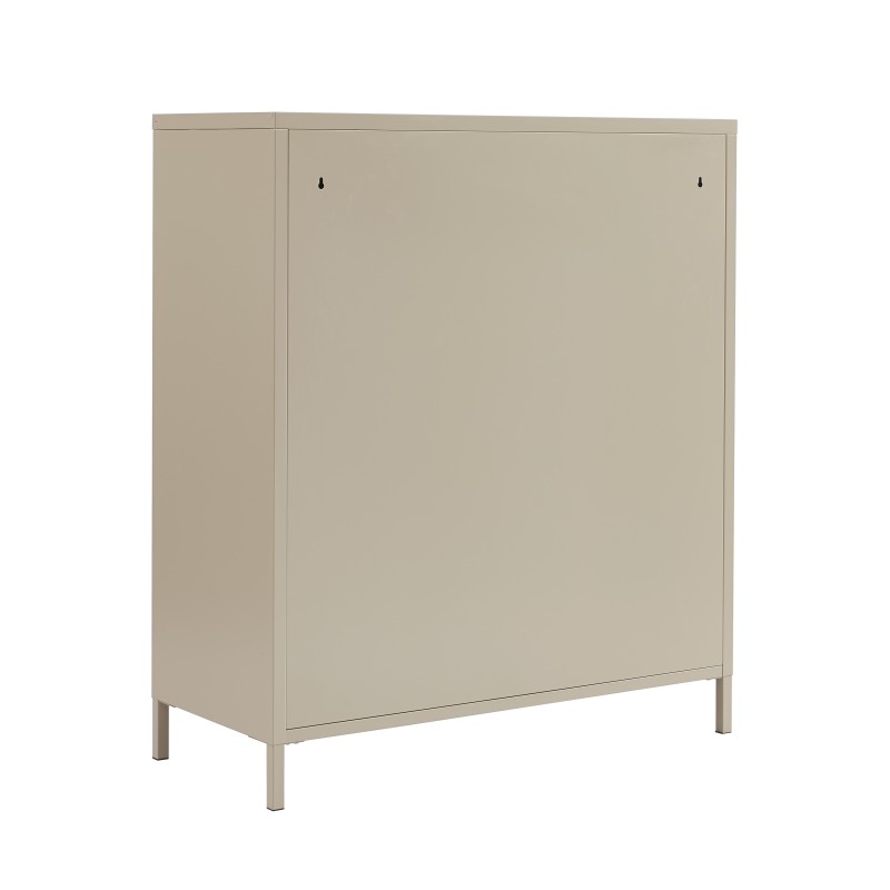Commode PANTONE métal taupe 6 tiroirs 90cm