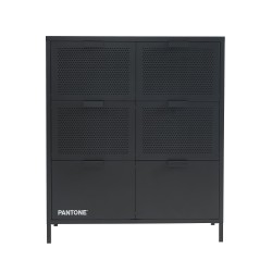 Commode PANTONE métal gris anthracite 6 tiroirs 90cm