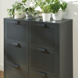 Commode PANTONE métal gris anthracite 6 tiroirs 90cm