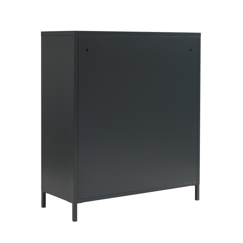Commode PANTONE métal gris anthracite 6 tiroirs 90cm