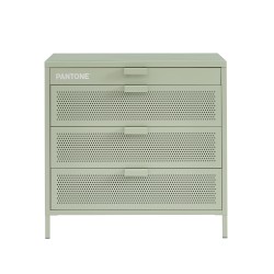 Commode PANTONE métal vert amande 4 tiroirs 40 cm