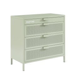 Commode PANTONE métal vert amande 4 tiroirs 40 cm