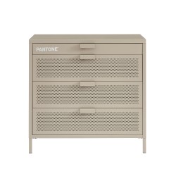Commode PANTONE métal taupe 4 tiroirs 80cm