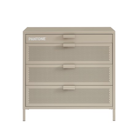 Commode PANTONE métal taupe 4 tiroirs 80cm