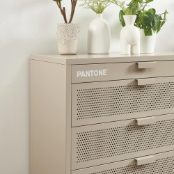 Commode PANTONE métal taupe 4 tiroirs 80cm