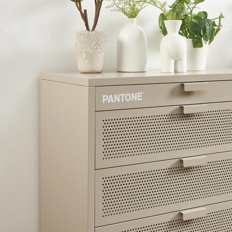 Commode PANTONE métal taupe 4 tiroirs 80cm