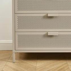 Commode PANTONE métal taupe 4 tiroirs 80cm
