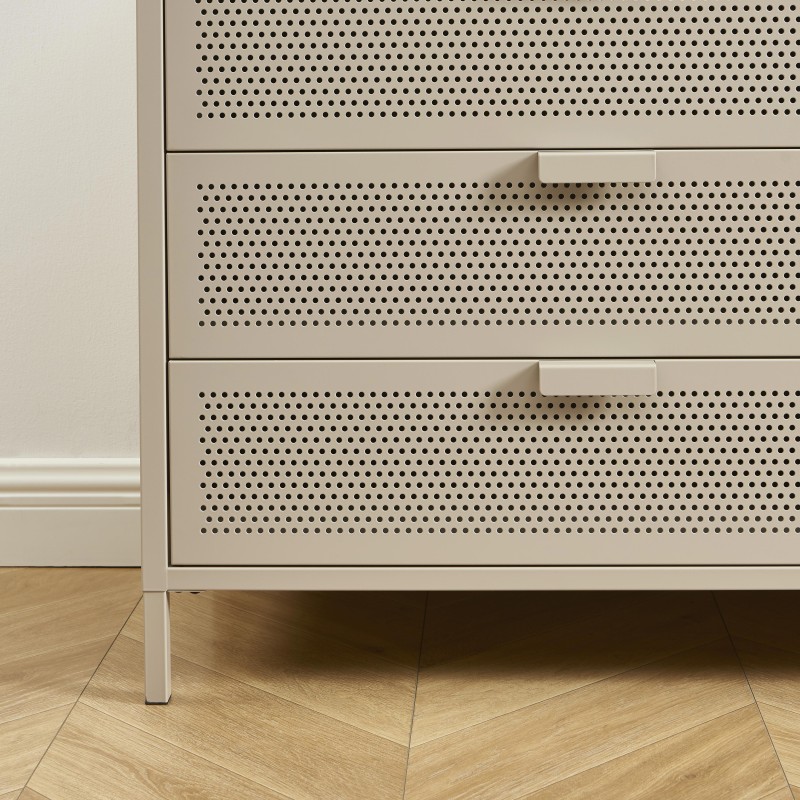 Commode PANTONE métal taupe 4 tiroirs 80cm