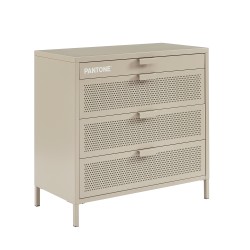 Commode PANTONE métal taupe 4 tiroirs 80cm