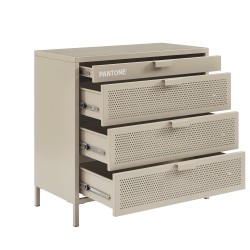 Commode PANTONE métal taupe 4 tiroirs 80cm
