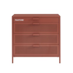Commode PANTONE métal terracotta 4 tiroirs 80cm