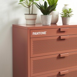 Commode PANTONE métal terracotta 4 tiroirs 80cm