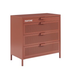 Commode PANTONE métal terracotta 4 tiroirs 80cm