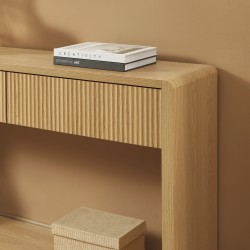 Console UTICA effet chêne 2 tiroirs