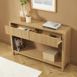 Console UTICA effet chêne 2 tiroirs