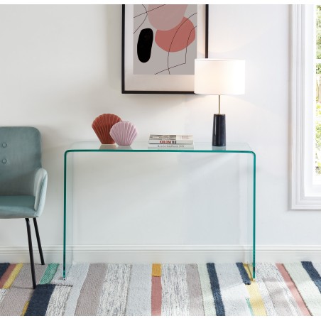 Console GINZA  verre trempé transparent 110cm
