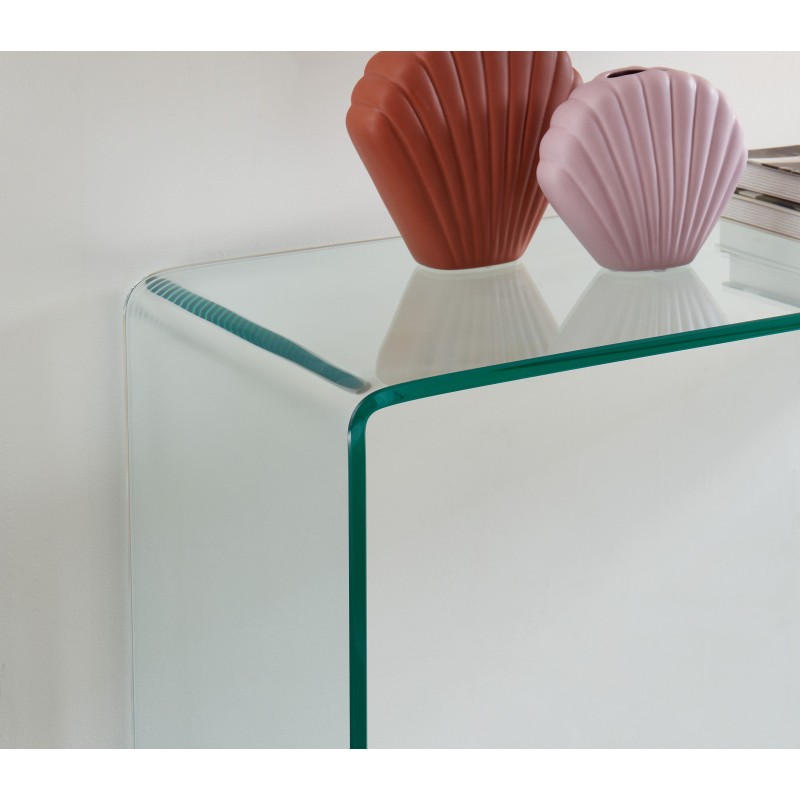 Console GINZA  verre trempé transparent 110cm