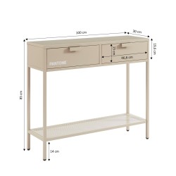 Console PANTONE métal taupe 100cm