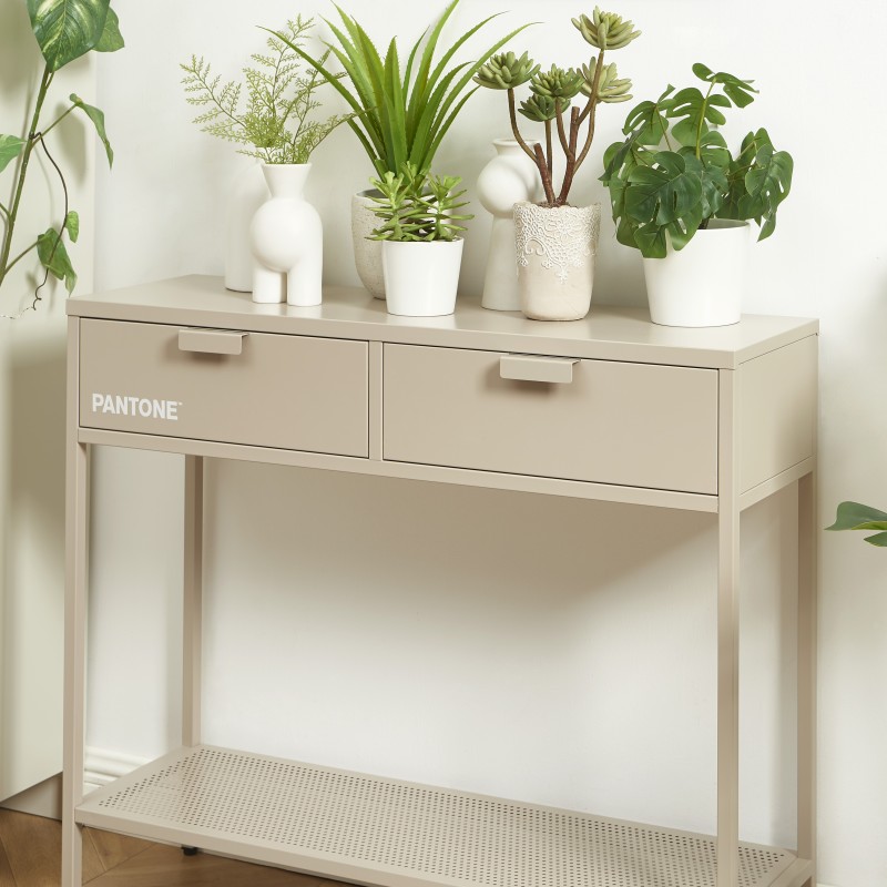 Console PANTONE métal taupe 100cm