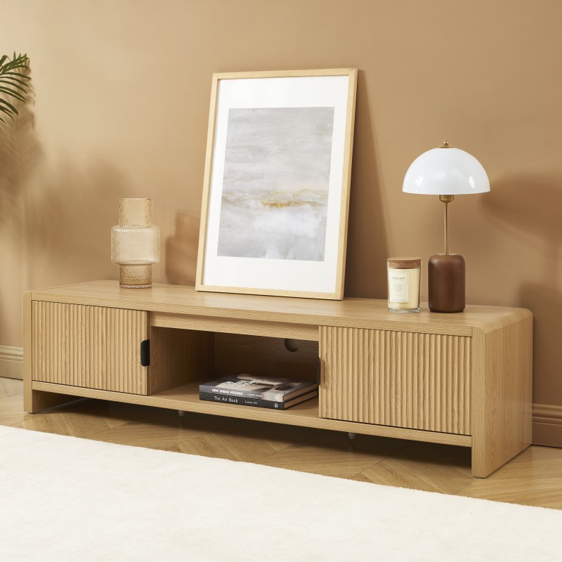 Meuble TV UTICA effet chêne 160cm
