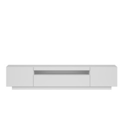 Meuble TV BIRNA blanc mat 3 portes 200cm