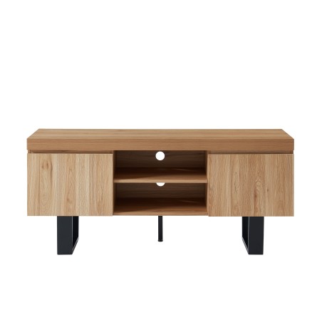 Meuble tv FELIX  effet chêne et métal noir  140cm