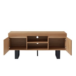 Meuble tv FELIX effet chêne et métal noir 140cm