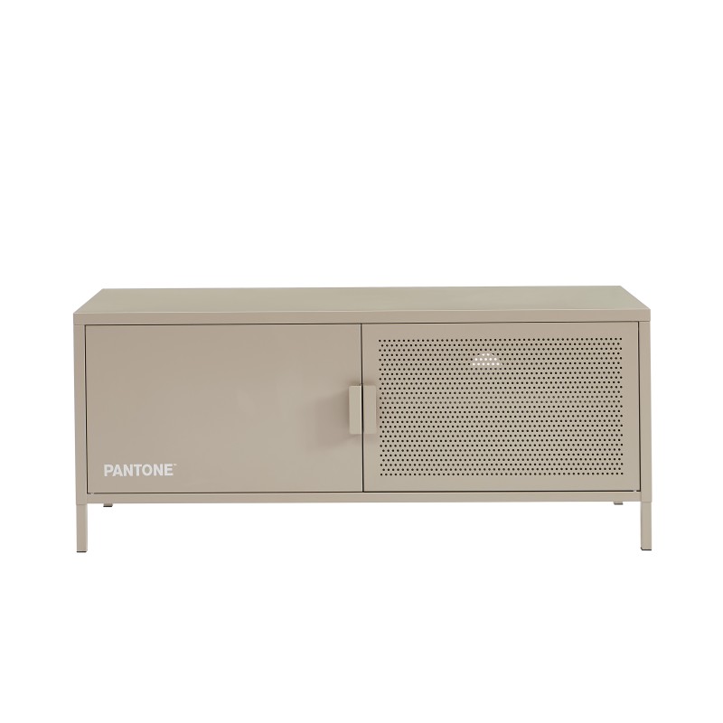 Meuble TV PANTONE métal taupe 120cm