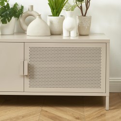 Meuble TV PANTONE métal taupe 120cm