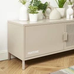 Meuble TV PANTONE métal taupe 120cm