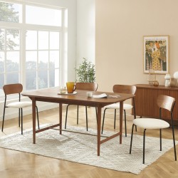 Table à manger extensible JILL rectangulaire placage frêne 160 à 200cm
