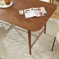Table à manger extensible JILL rectangulaire placage frêne 160 à 200cm