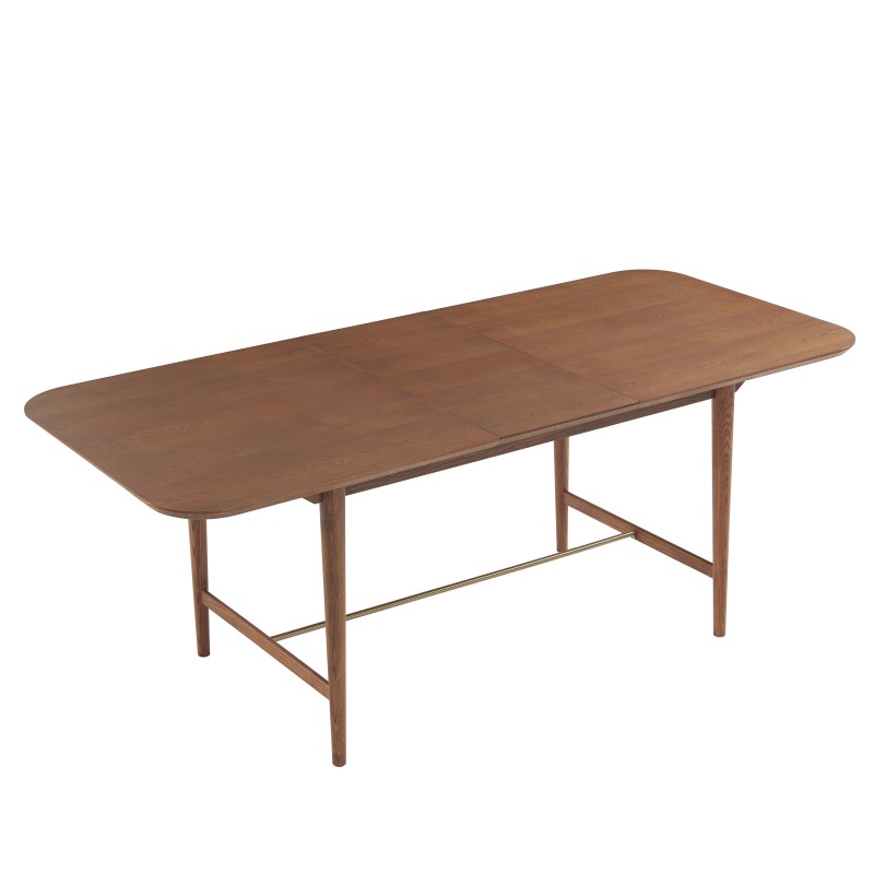Table à manger extensible JILL rectangulaire placage frêne 160 à 200cm