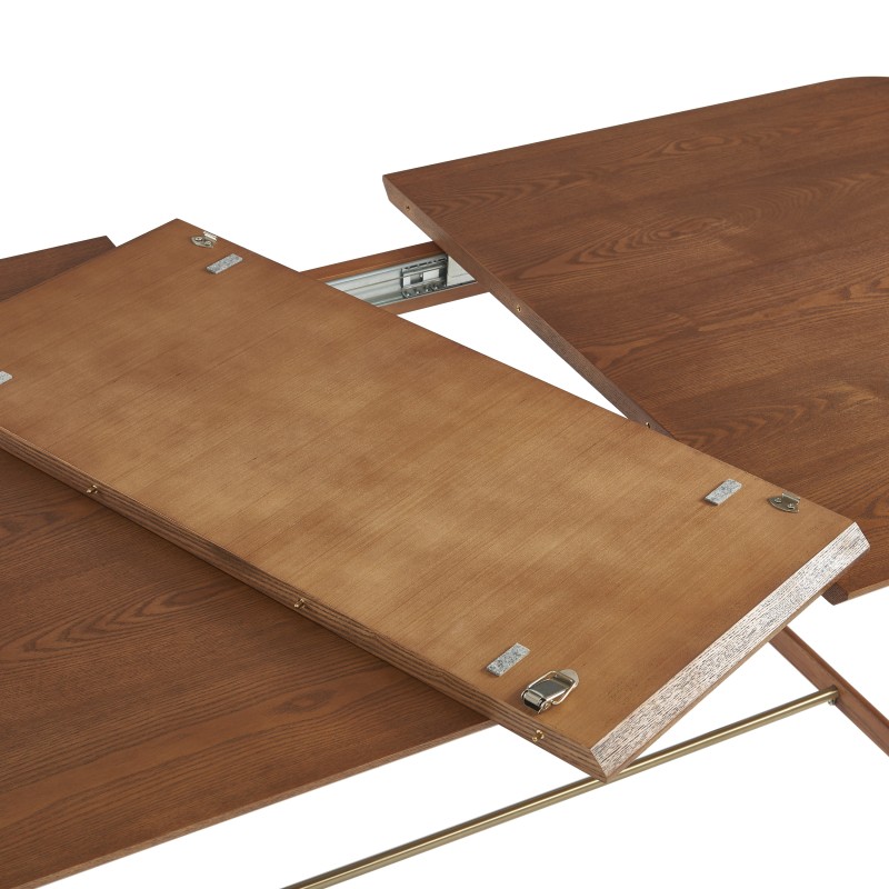 Table à manger extensible JILL rectangulaire placage frêne 160 à 200cm