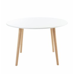 Table à manger ORATELLO laqué blanc mat 120cm