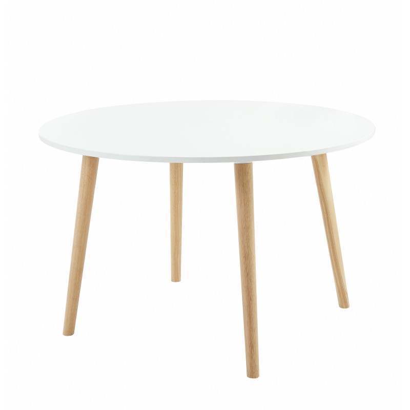 Table à manger ORATELLO laqué blanc mat 120cm