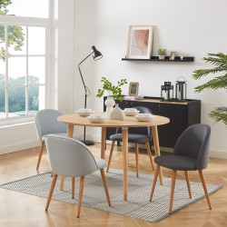Table à manger ORATELLO placage chêne 120cm
