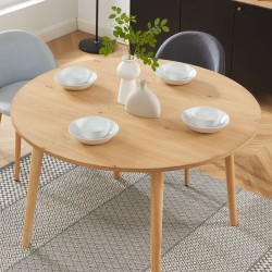 Table à manger ORATELLO placage chêne 120cm