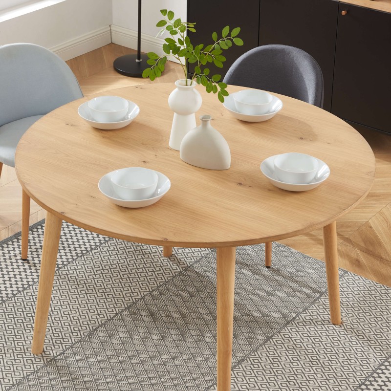 Table à manger ORATELLO placage chêne 120cm